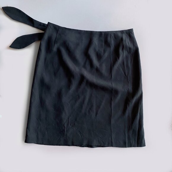 Tori Richard 100% Silk Ash Gray Wrap Skirt Women’s Mini A-Line Size 8 - Picture 3 of 7